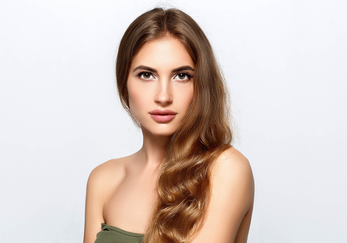 Woman beautiful portrait with healthy skin and nature make up