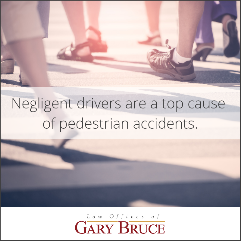 Negligent drivers are a top cause of pedestrian accidents | Gary Bruce Law Office