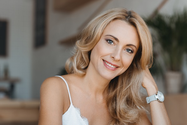 Middle aged woman smiling