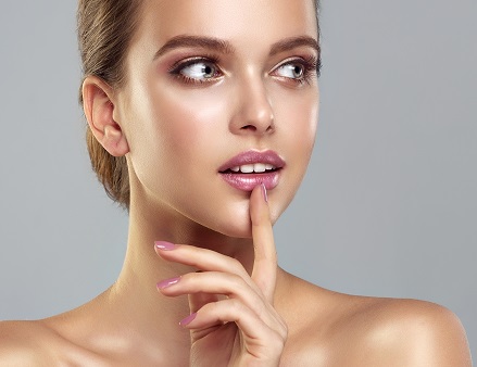 Face of a woman, eyes looking away