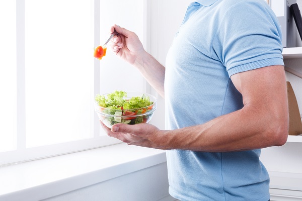 A man eating a salad