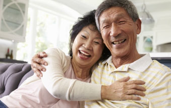Happy elderly couple.