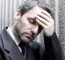 man exhausted by sleep apnea