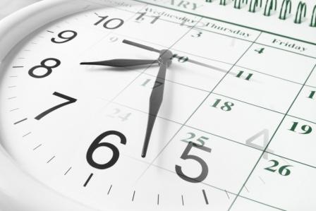 composite image of clock and calendar for upcoming deadline