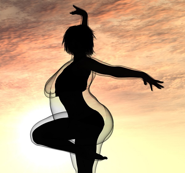 Silhouette of a woman after weight loss