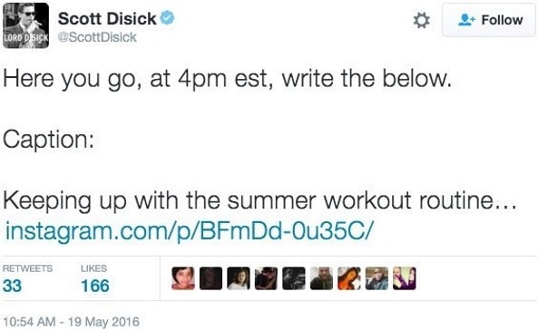 social media marketing fail: Scott Disick on Twitter