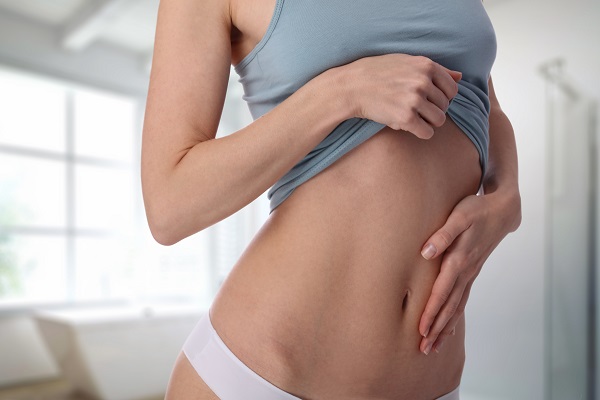 Slim woman's torso